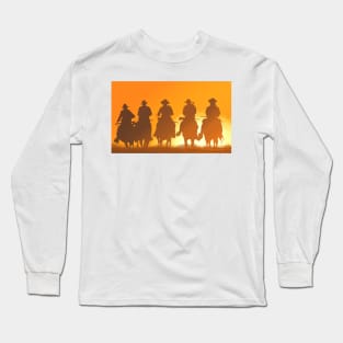 Five Cowboys ride at Sunset Long Sleeve T-Shirt